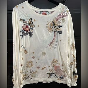 Johnny Was Puff long sleeve cotton tee